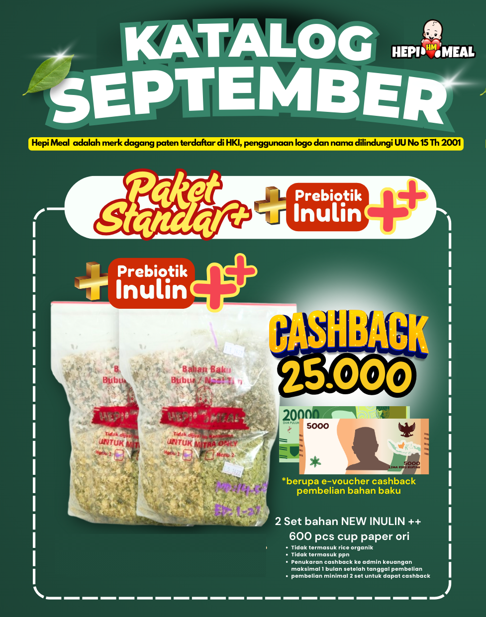 PROMO BELI 2 SET STANDAR+ INULIN ++ (300 CUP) CASHBACK 25.000 SEP 25