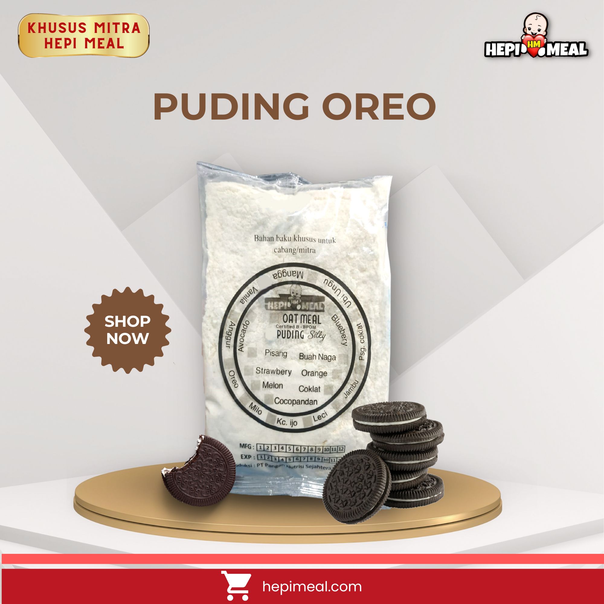 Pudding Susu Rasa Oreo 300 Gram ( TIDAK TERMASUK CUP PUDING )
