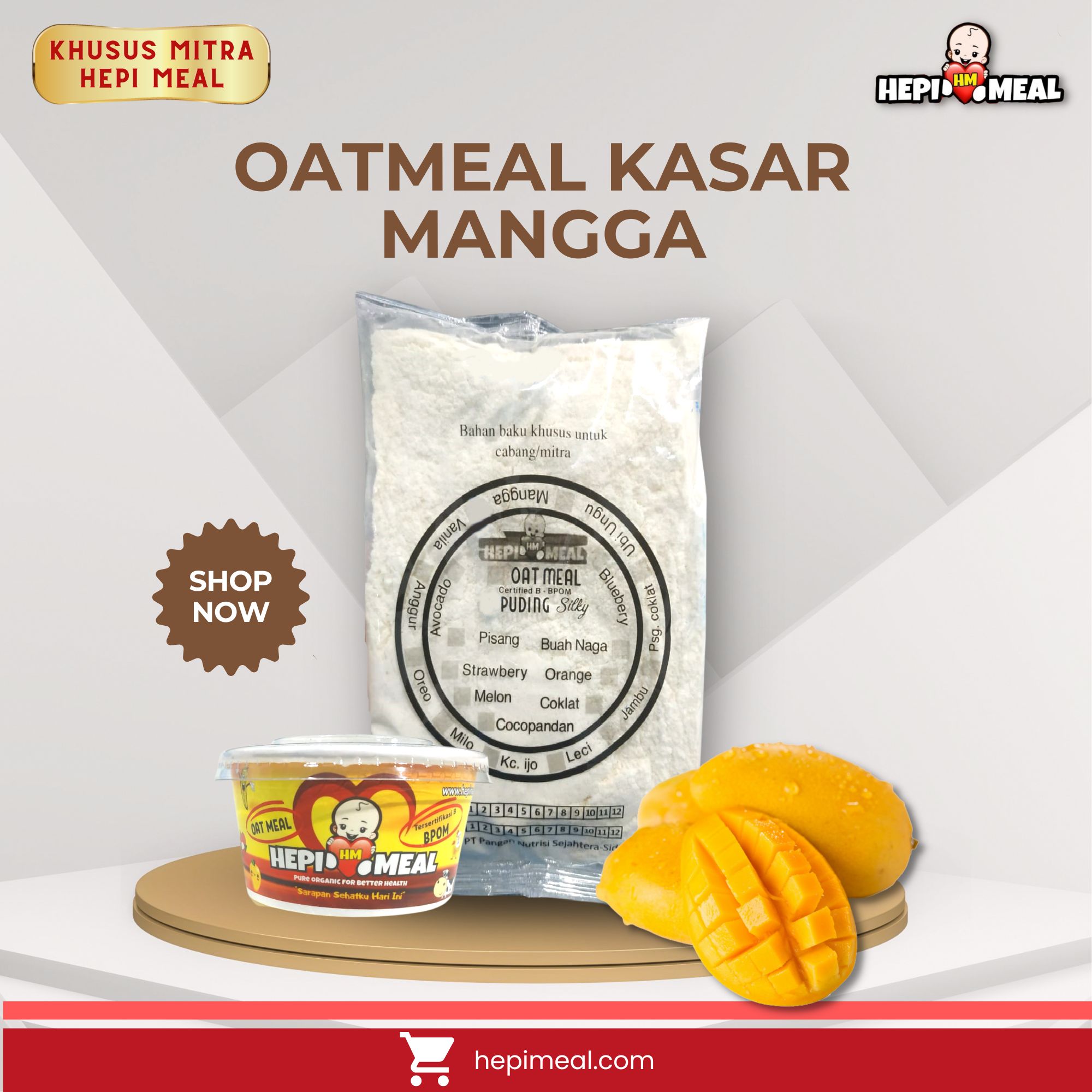 Oat Milk 12 porsi Varian Rasa MANGGA KASAR  (termasuk cup)