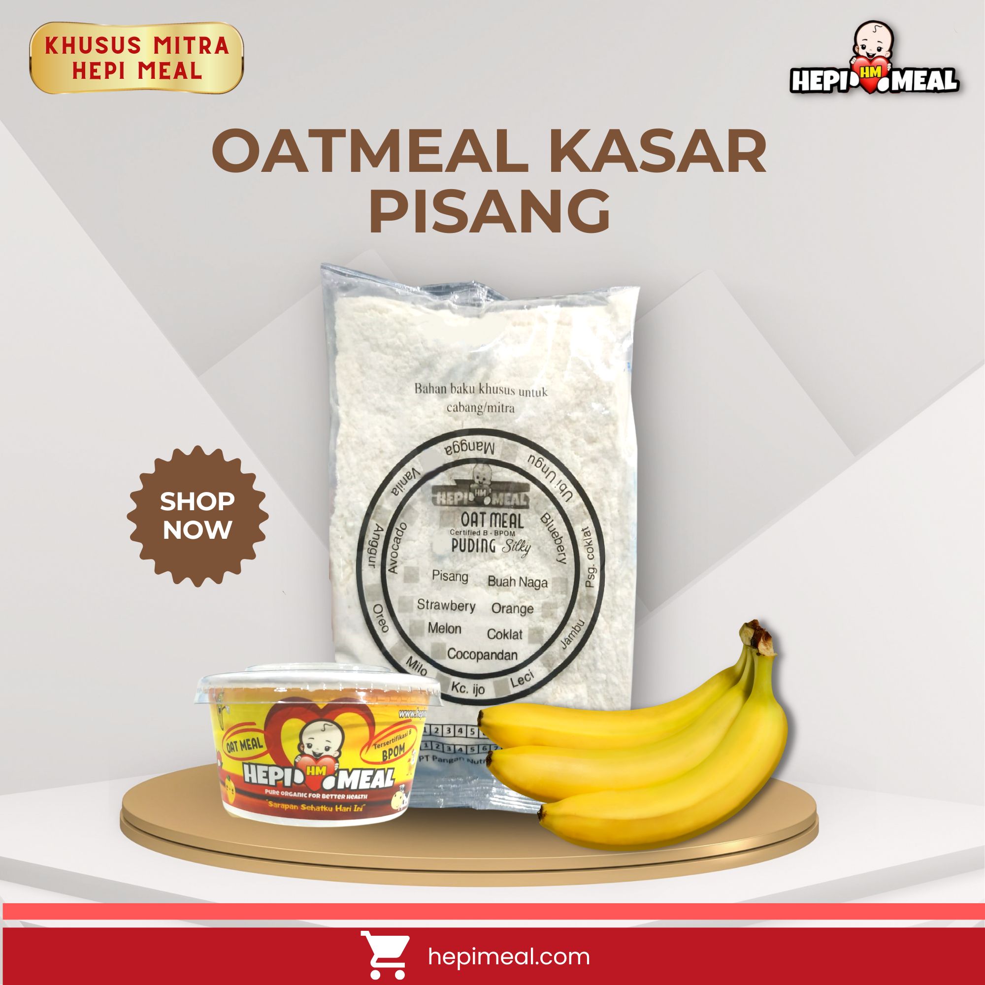 Oat milk 12 porsi Varian RASA PISANG KASAR (termasuk cup)