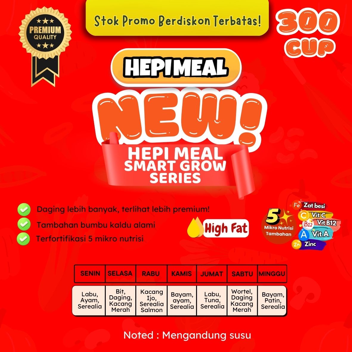 NEW HIGH FAT ++ PAKET HEMAT+ 300 CUP