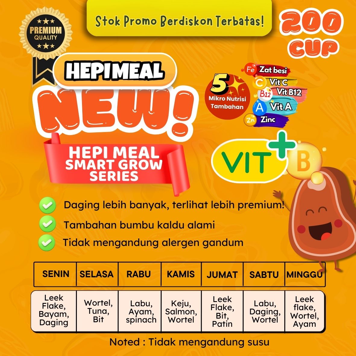 NEW VIT B ++ PAKET STANDAR 200 CUP