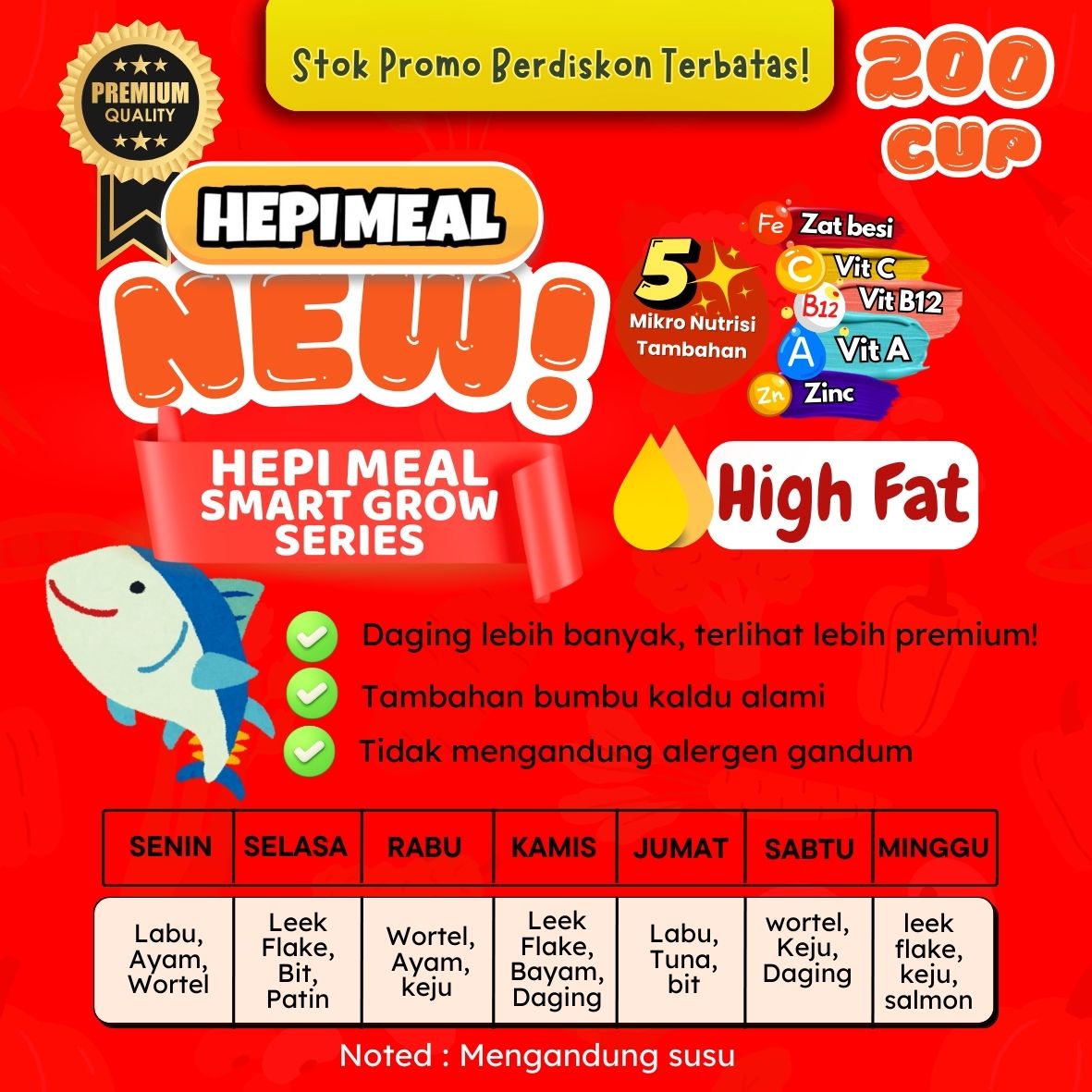 NEW HIGH FAT ++ PAKET STANDAR 200 CUP