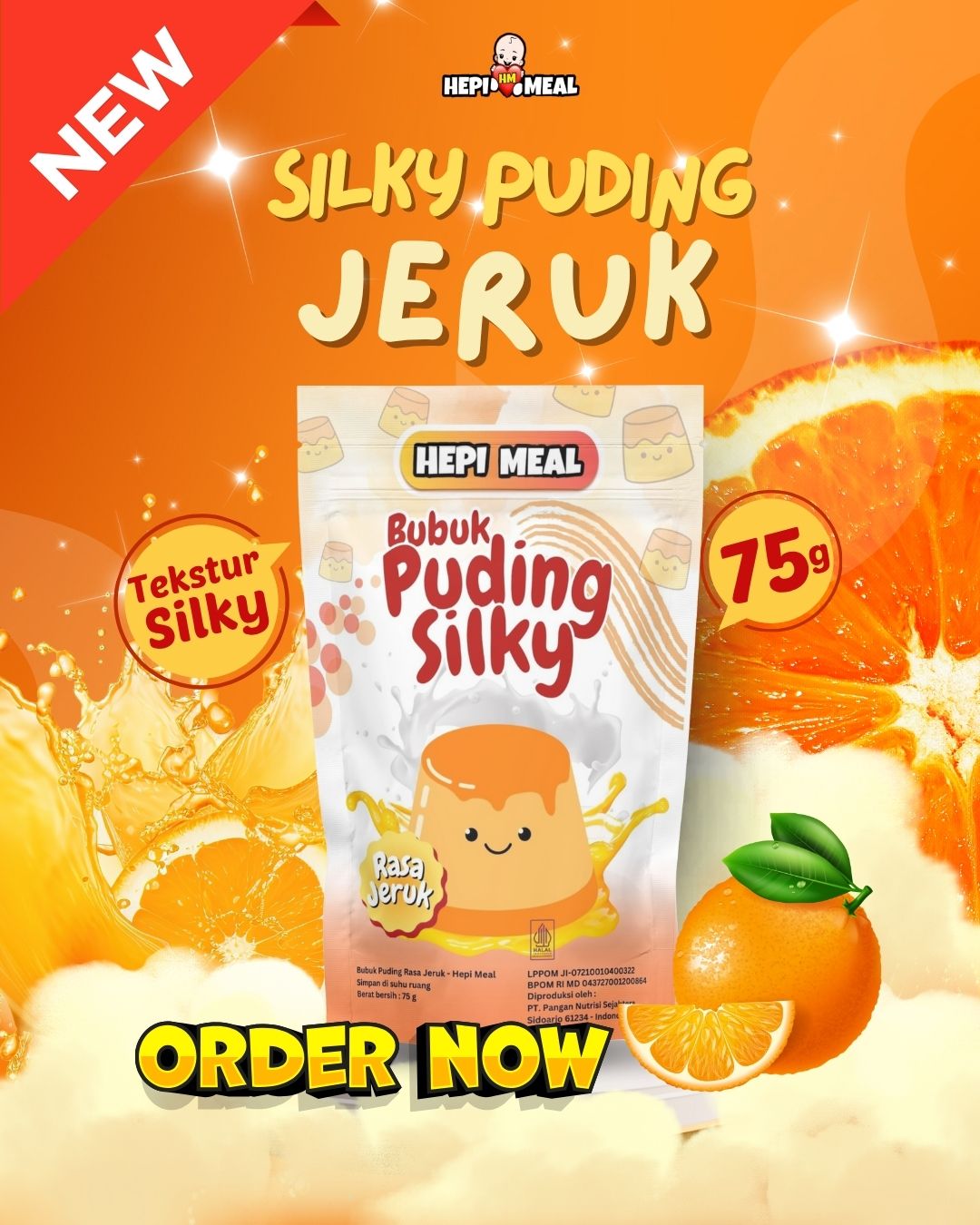 Puding Susu Jeruk 6 Porsi TERMASUK STIKER 6 PCS ( TIDAK TERMASUK CUP)