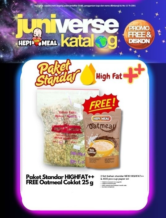 1 SET PAKET STANDAR HIGH FAT ++ FREE OATMEAL COKELAT 25 GR JUNI 2026