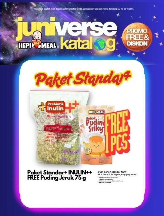 1 SET PAKET STANDAR+ INULIN ++ FREE PUDING JERUK 75 GR JUNI 2026
