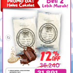 PROMO DISKON 2 PACK OAT HALUS COKELAT