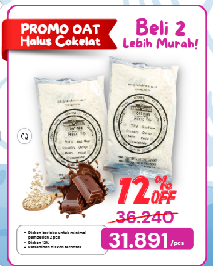 PROMO DISKON 2 PACK OAT HALUS COKELAT