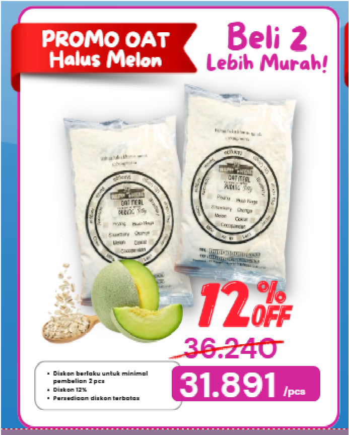 PROMO DISKON 2 PACK OAT HALUS MELON