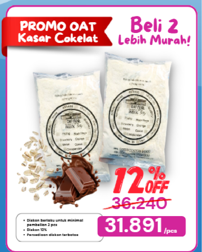 PROMO DISKON 2 PACK OAT KASAR COKELAT