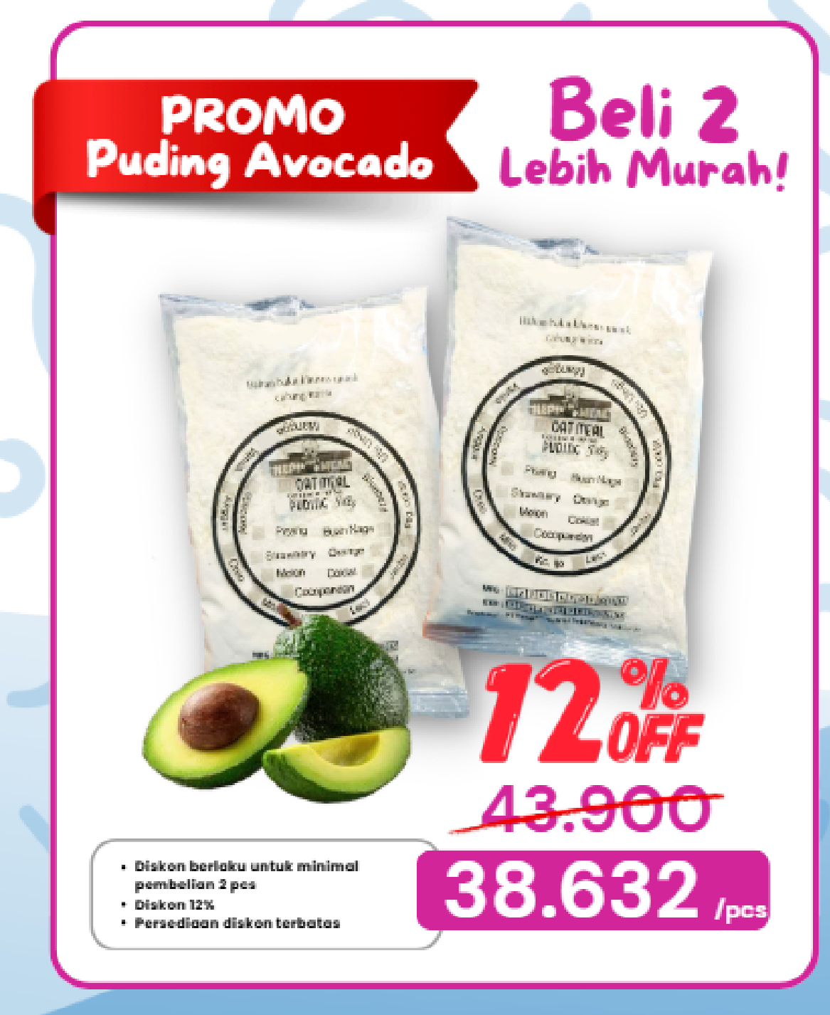 PROMO DISKON 2 PACK PUDING AVOCADO