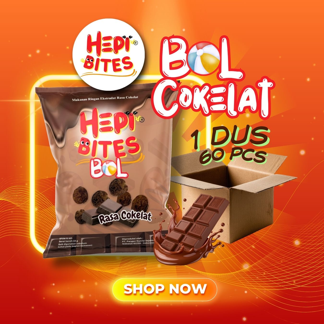 1 CARTON HEPI BITES BOL COKELAT