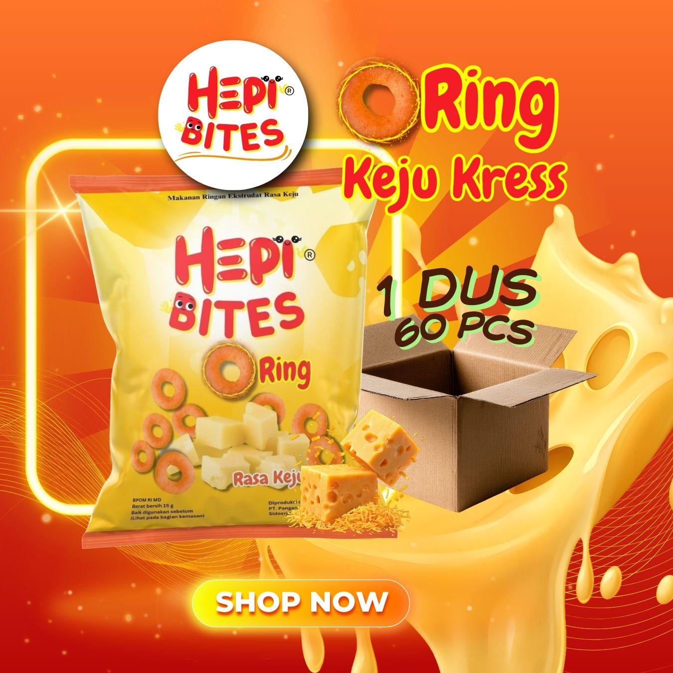 1 CARTON HEPI BITES O-RING KEJU