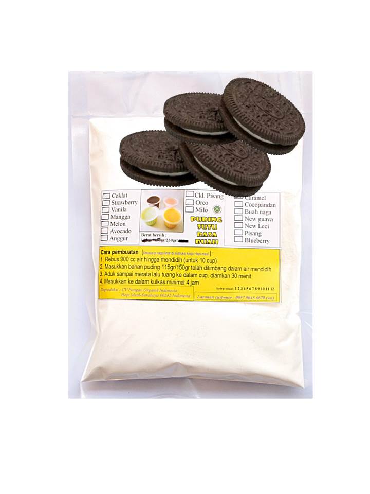 puding susu rasa oreo 300gr tanpa cup