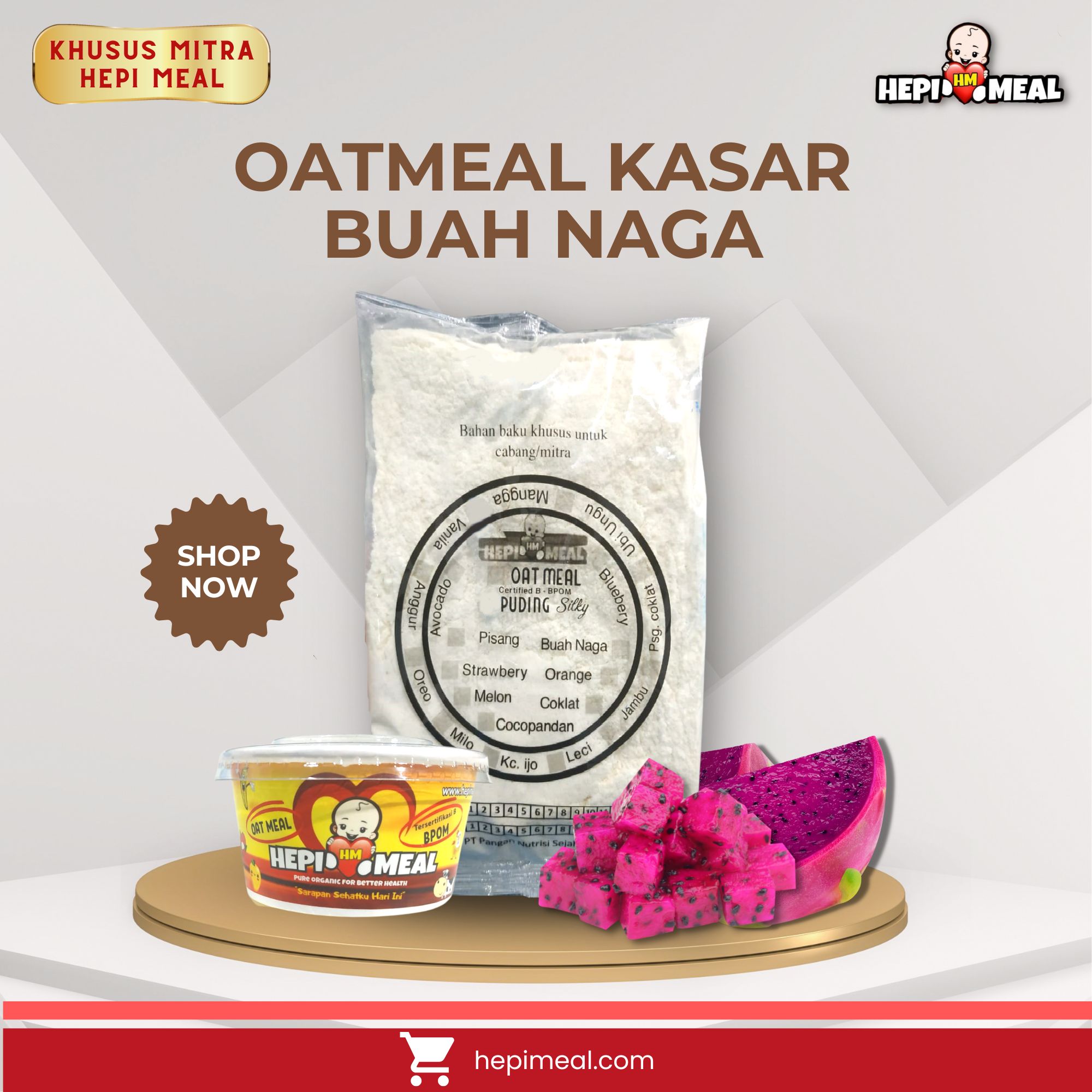 oat milk buah naga kasar