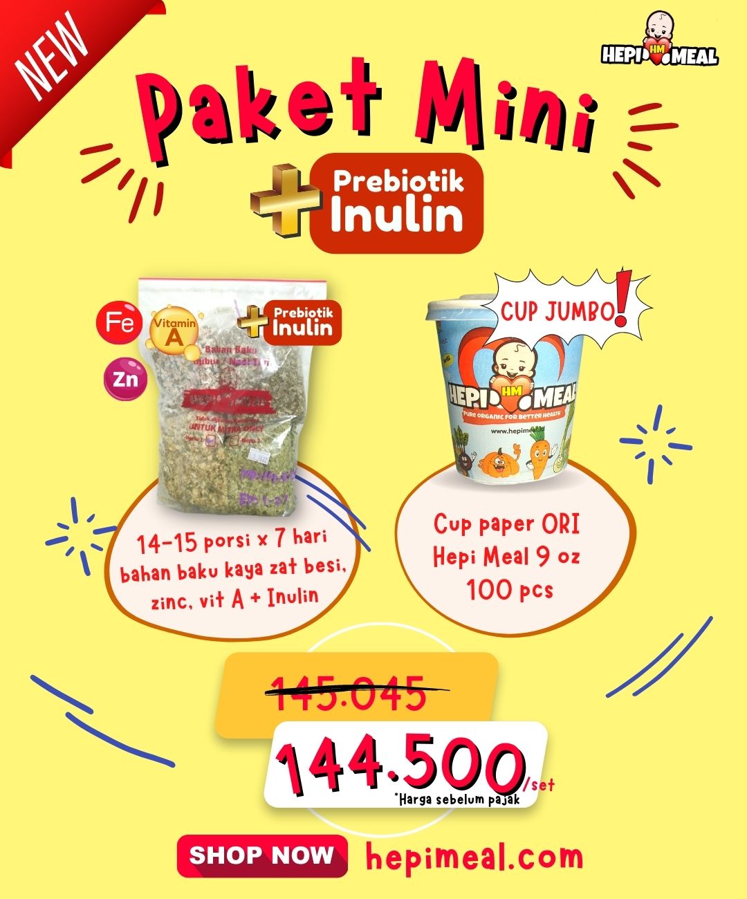 NEW ! Paket Mini Inulin Cup Jumbo