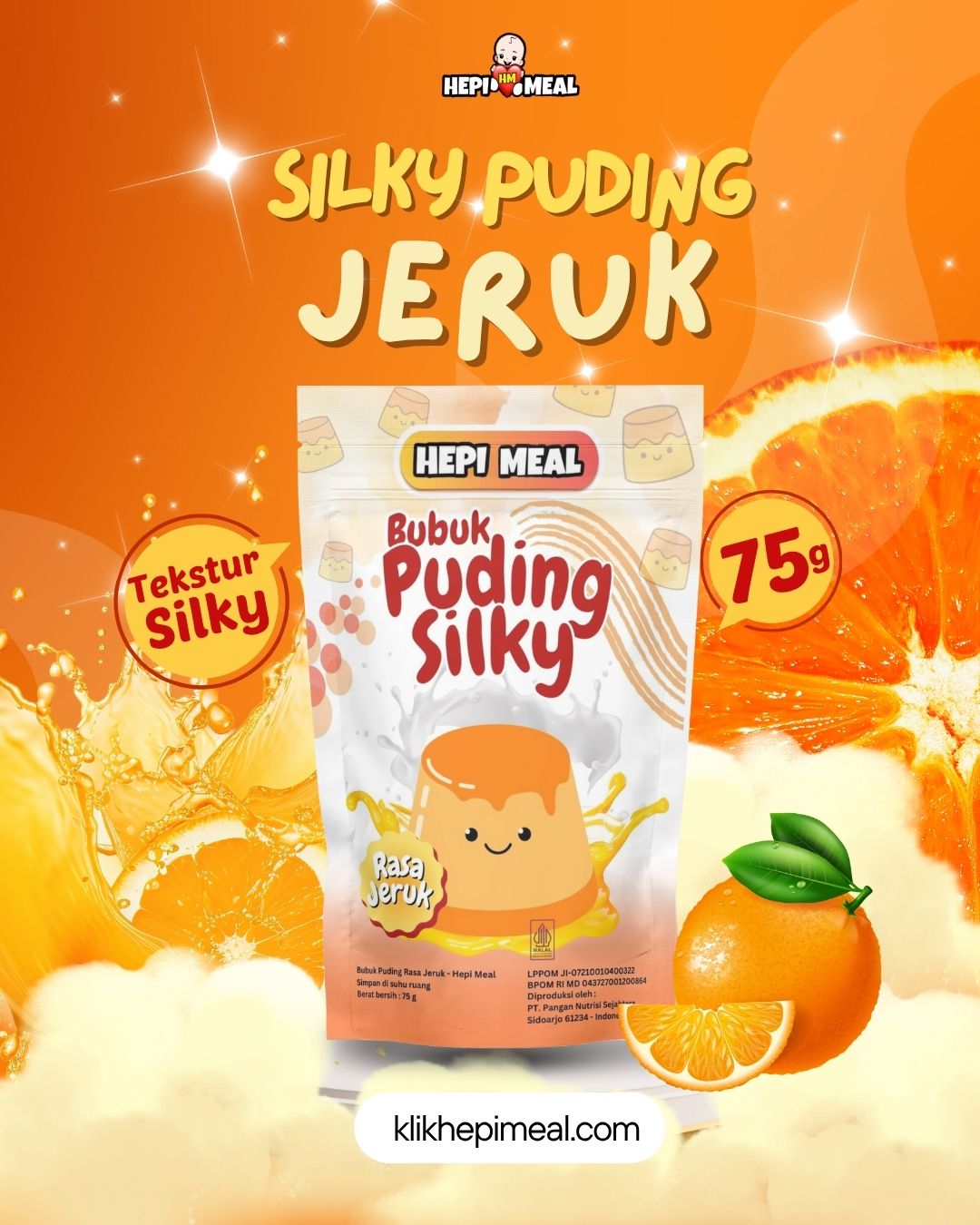 Puding Silky Jeruk Standing Pouch 75gr
