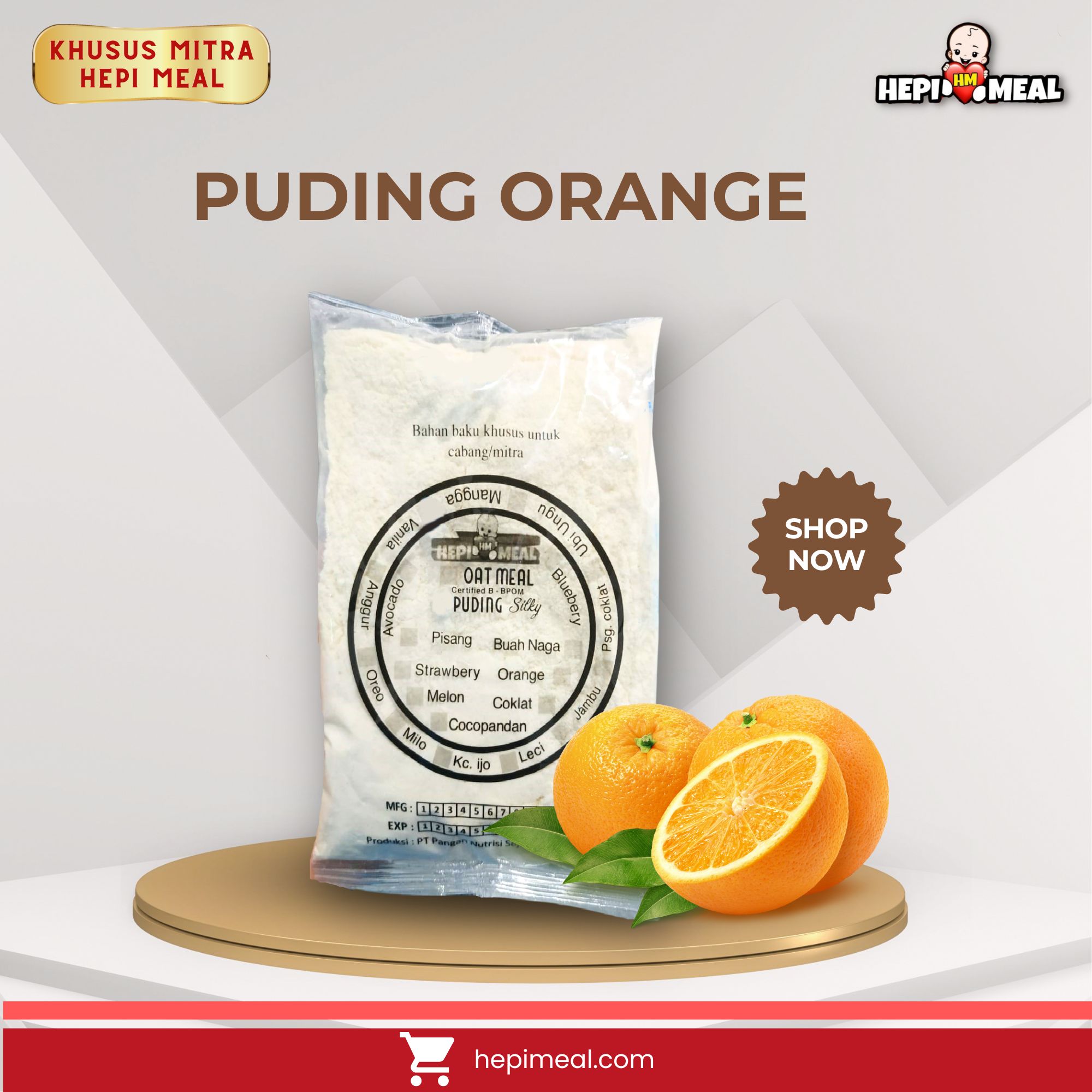 PUDING JERUK/ORANGE 2 PACK untuk 24 porsi (tanpa cup puding)