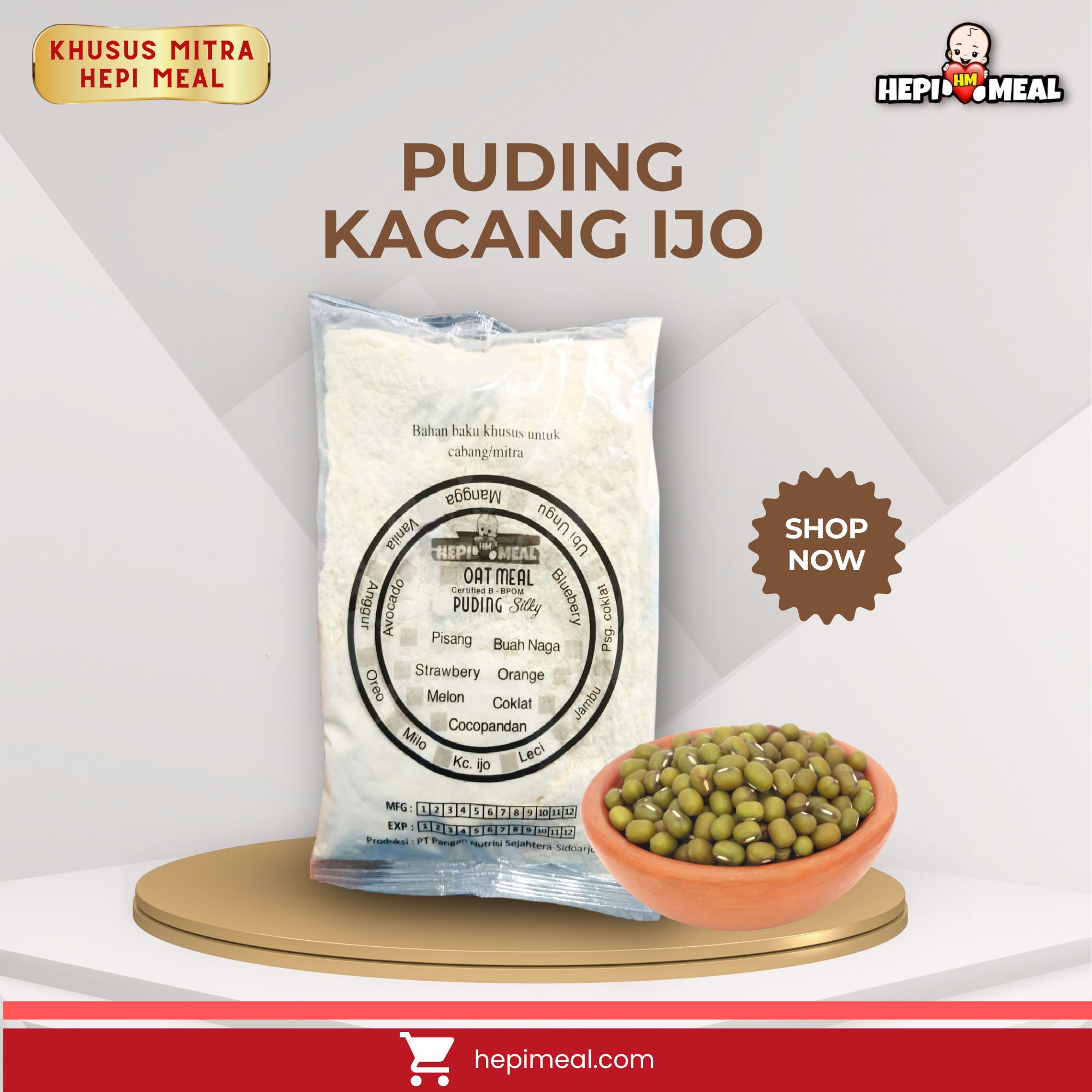 PUDING KACANG IJO 2 PACK untuk 24 porsi (tanpa cup puding)
