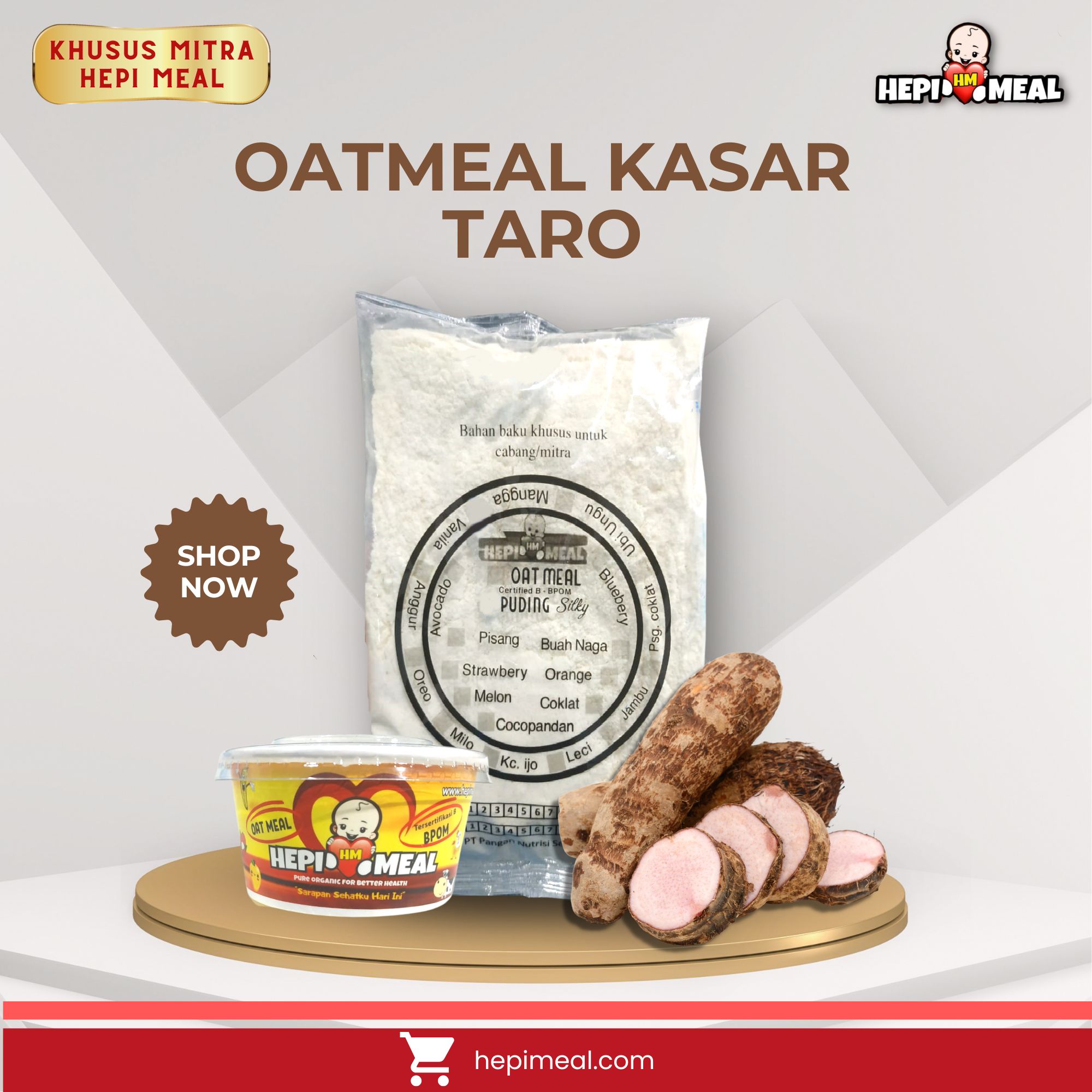 OATMEAL KASAR TARO 2pcs untuk 12 porsi