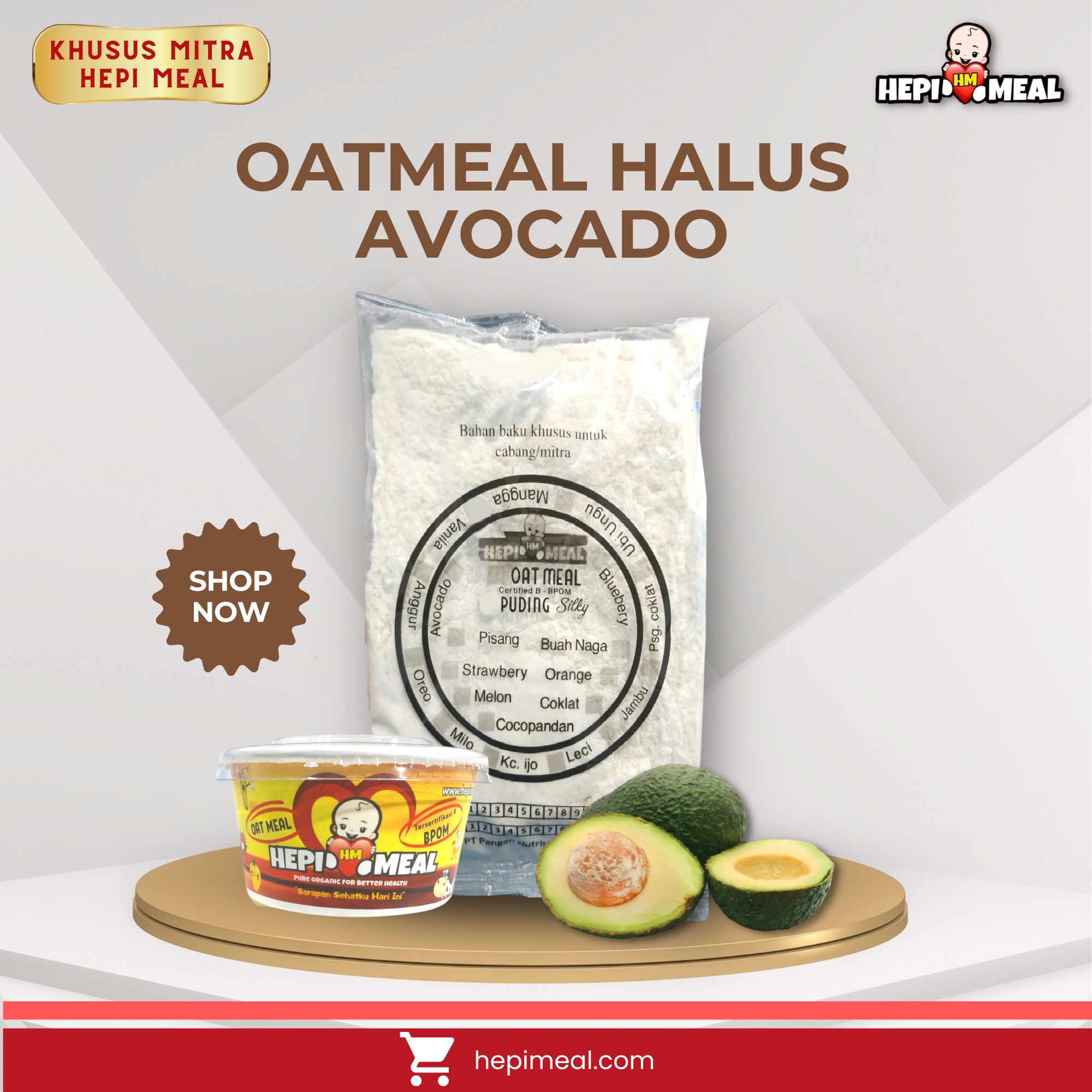 OATMEAL HALUS AVOCADO 2 PACK untuk 12 porsi