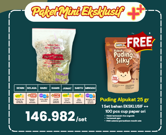 1 SET PAKET MINI EKSKLUSIF++ FREE PUDING COKELAT 25GR FEB 26