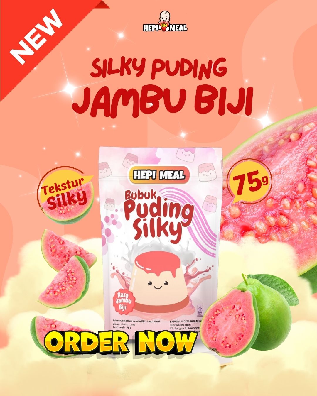 PUDING SILKY JAMBU/GUAVA STANDING POUCH 75gr