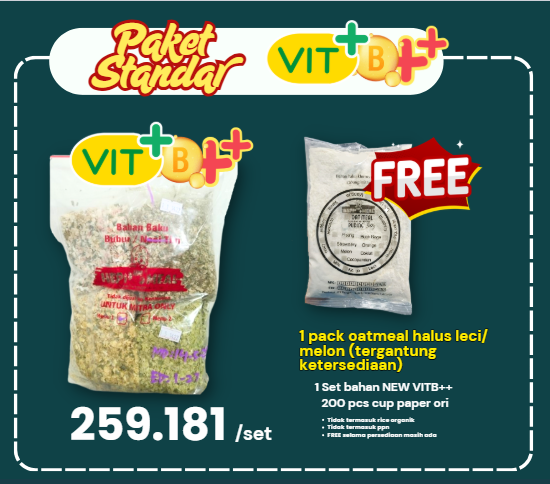 1 SET PAKET STANDAR VITB++ FREE OATMEAL HALUS ALPUKAT FEB 26