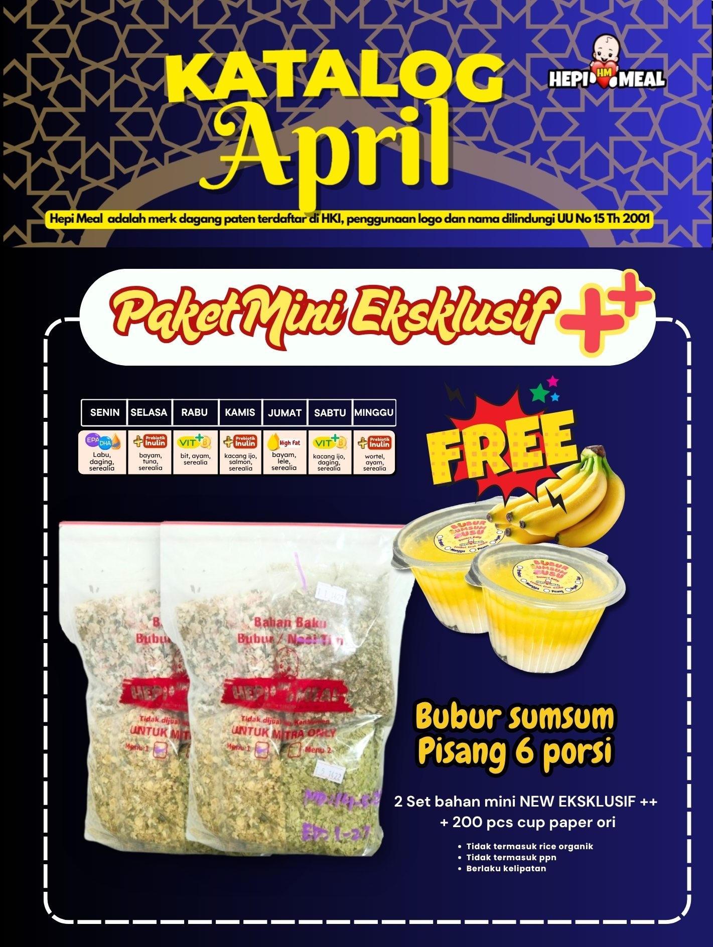 2 SET PAKET MINI EKSKLUSIF++ FREE BUBUR SUMSUM PISANG MAR 26
