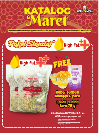 2 SET PAKET STANDAR HIGHFAT ++ FREE PUDING TARO 75 GR DAN BUBUM SUMSUM MANGGA MAR 26