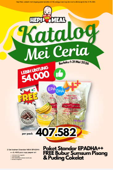 2 SET PAKET STANDAR EPA DHA ++ FREE PUDING COKELAT 25 GR DAN BUBUR SUMSUM PISANG MEI 26