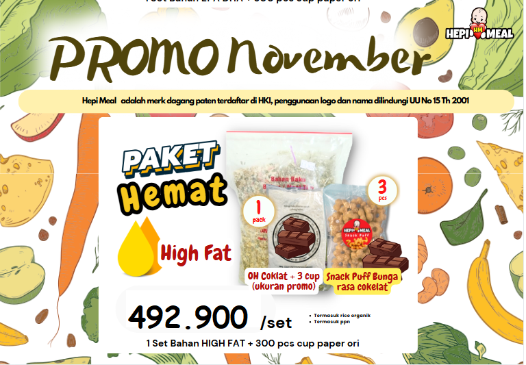 Promo Beli 1 Hemat High Fat dapat OH Cokelat dan 3 Snack Puff Bunga Rasa Cokelat