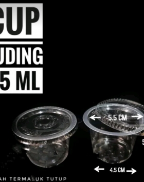 cup puding kecil (65ml)50pcs include tutup cup