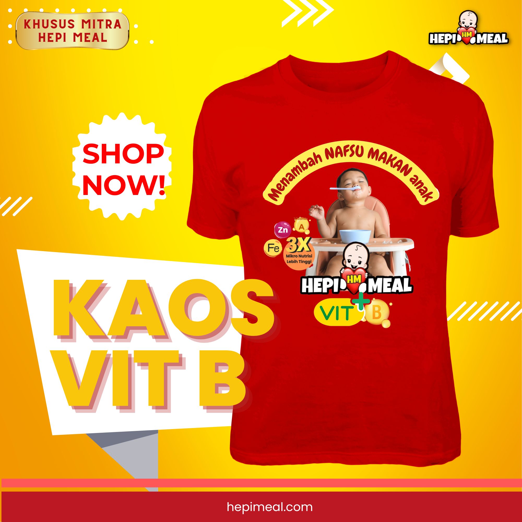 Kaos Hepi Meal VIT B (satuan)