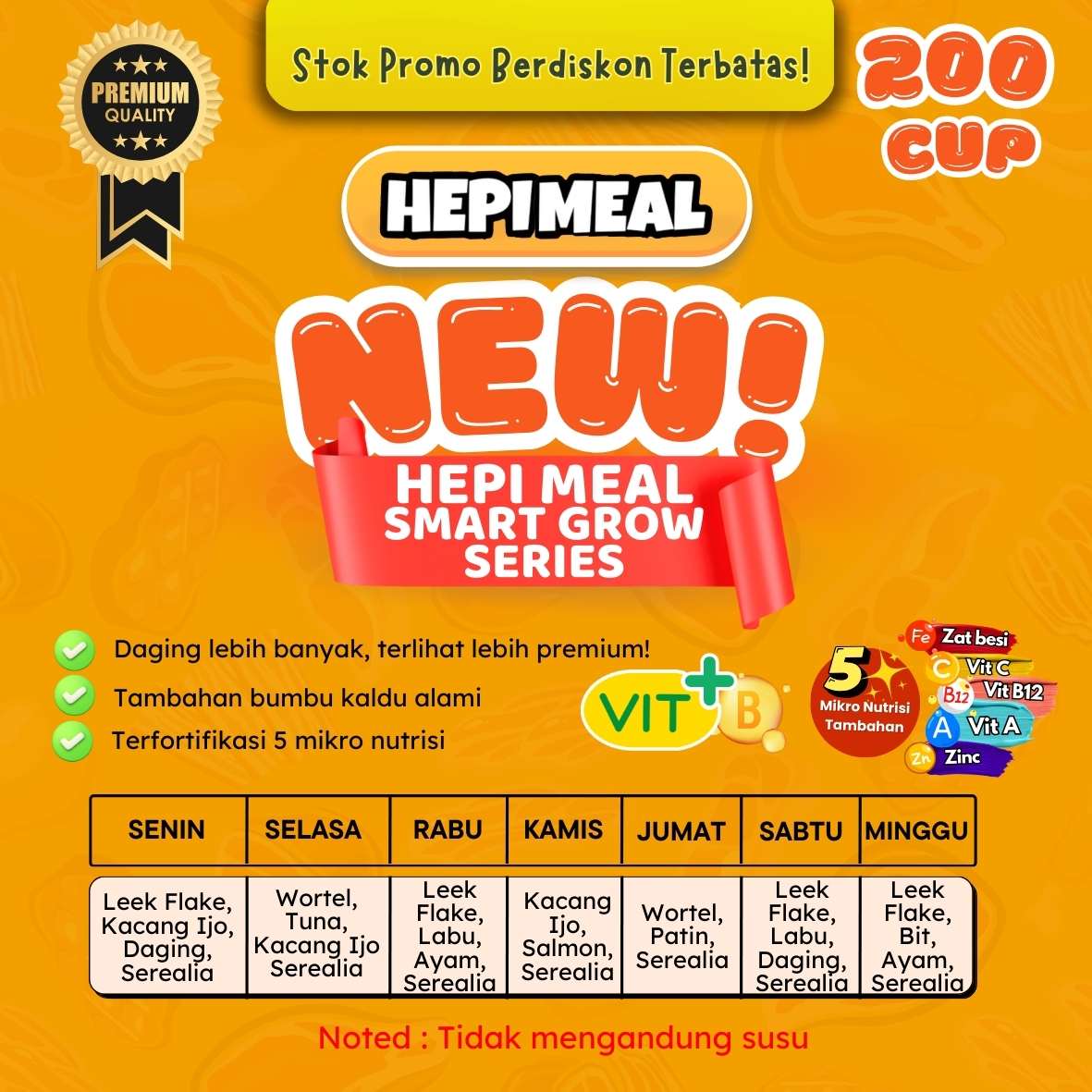 NEW VIT B ++ PAKET STANDAR 200 CUP