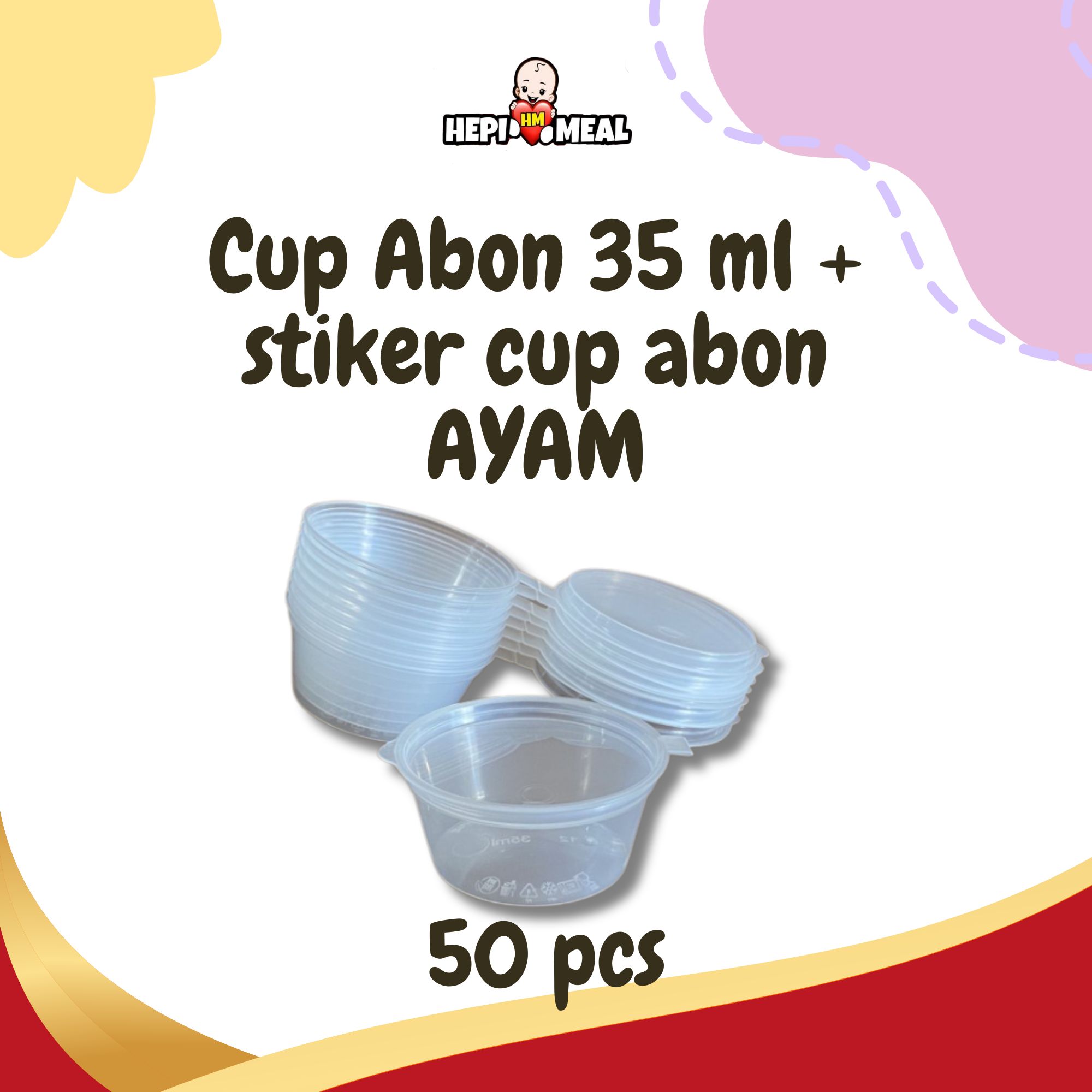 CUP ABON + STIKER ABON AYAM 50 PCS