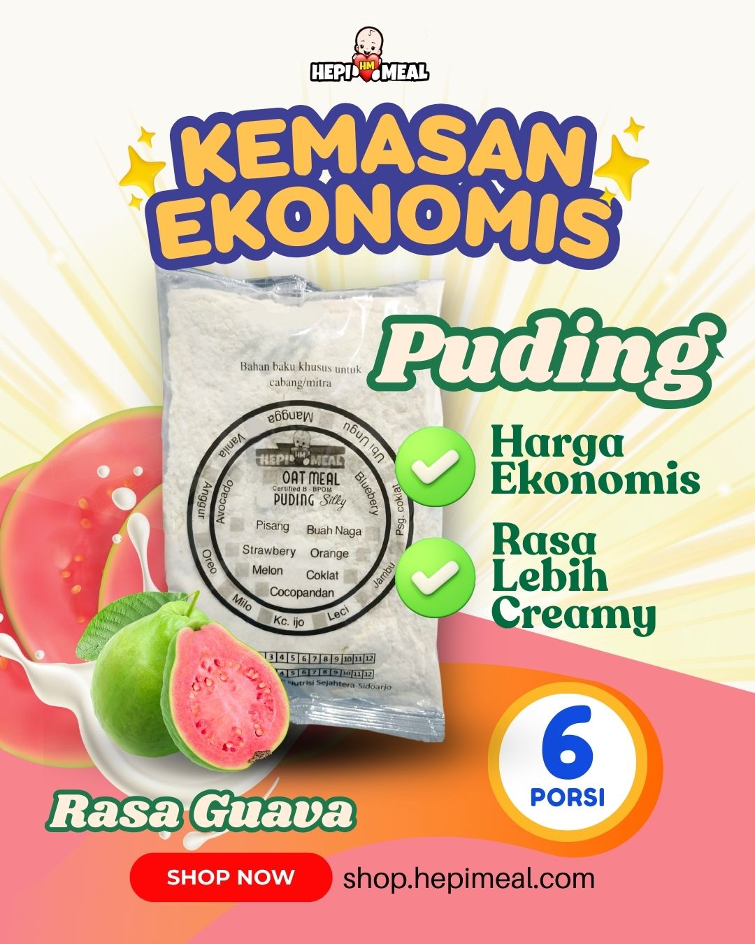 NEW Puding Guava Kemasan Ekonomis dan Lebih Creamy