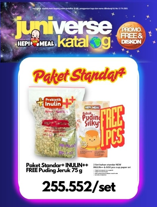 1 SET PAKET HEMAT INULIN ++ FREE PUDING JERUK 75 GR JUNI 2026