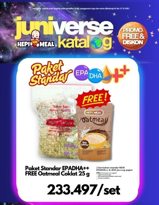 1 SET PAKET STANDAR EPA DHA ++ FREE OATMEAL COKELAT 25 GR JUNI 2026