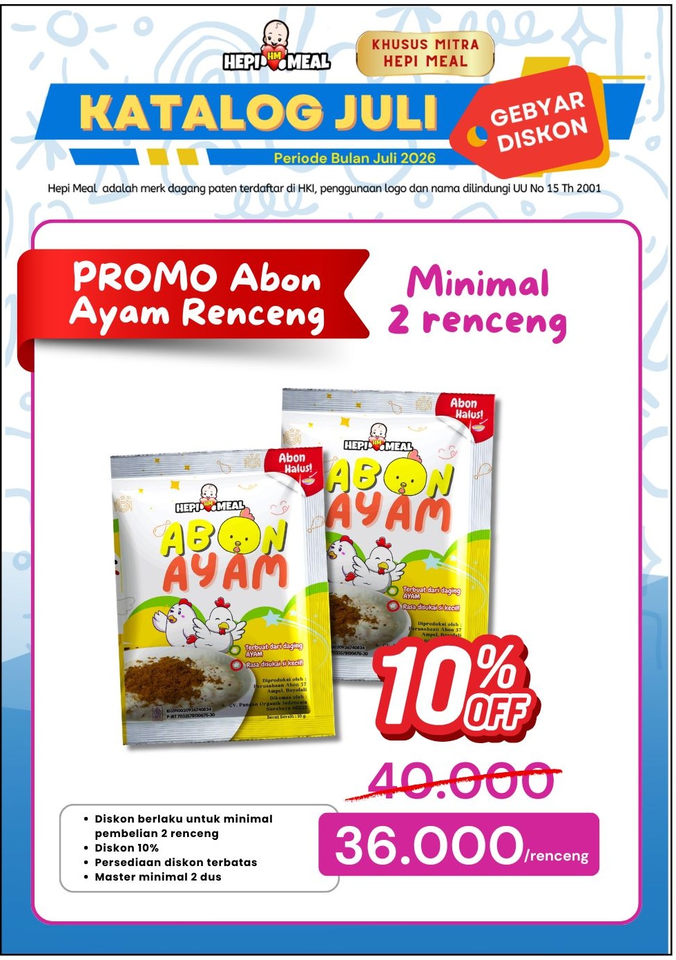 PROMO DISKON ABON AYAM RENCENG