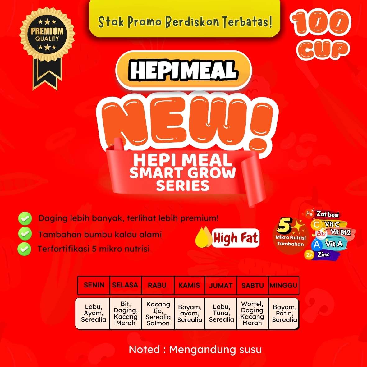 NEW HIGH FAT ++ PAKET MINI 100 CUP