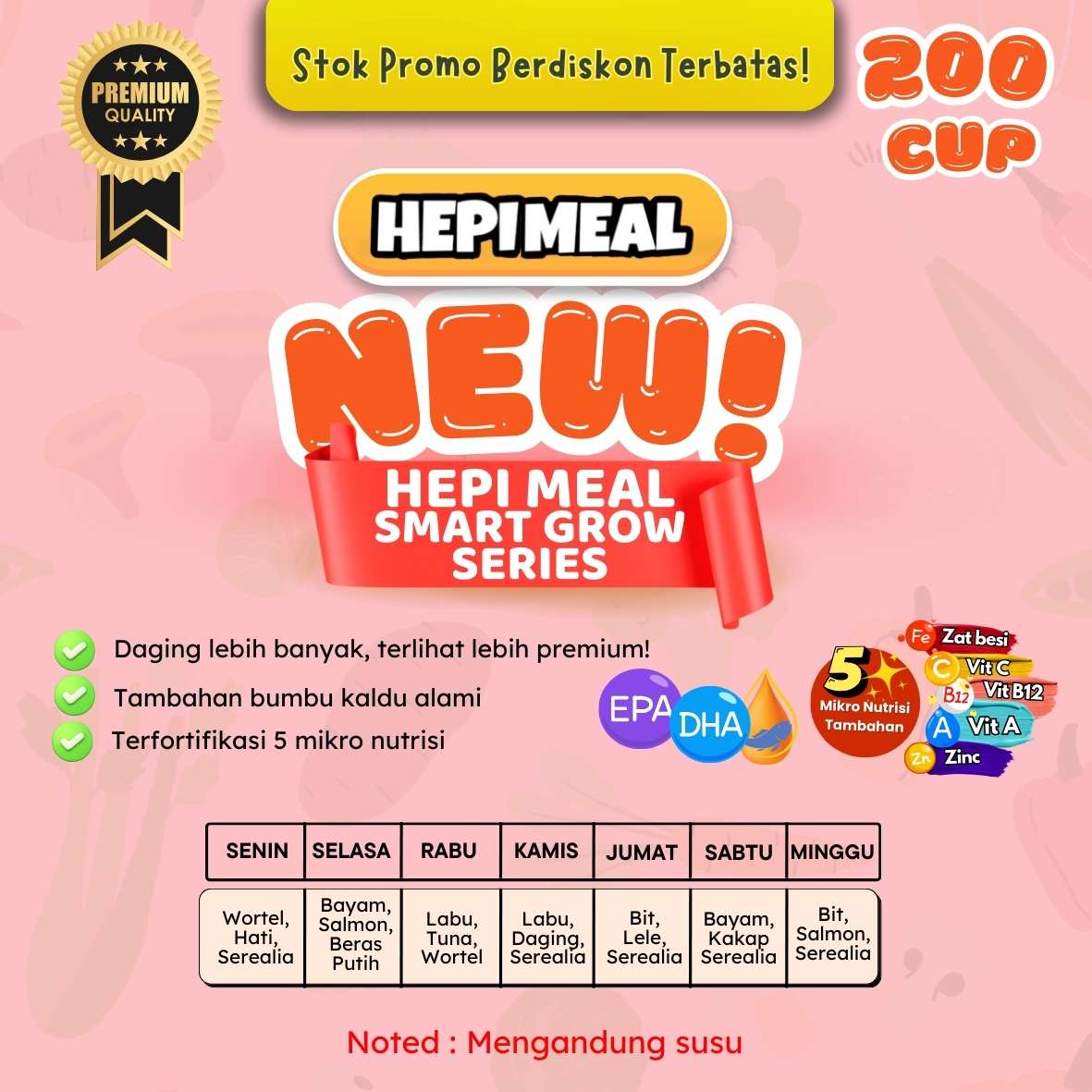 NEW EPA DHA ++ PAKET STANDAR 200 CUP