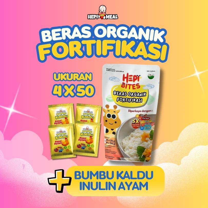 1 PCS BERAS ORGANIK FORTIFIKASI 4X50 FREE Bumbu Kaldu INULIN AYAM